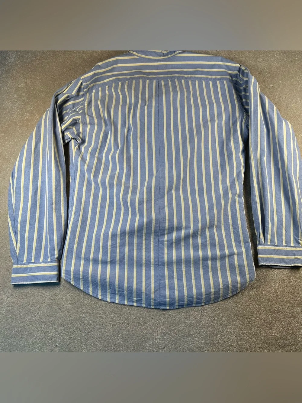Ralph Lauren Button Down Striped Shirt Blue Yellow Classic Fit Cotton Men's XXL
